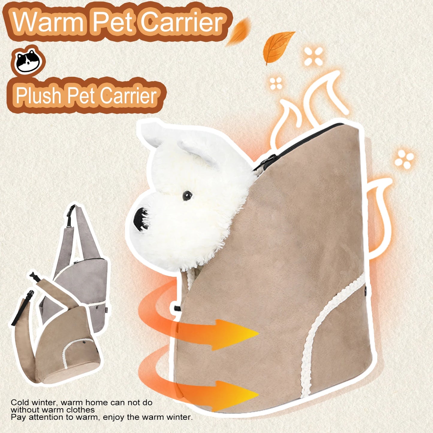 Porte-chat en peluche EdenPetz avec capacité de 6 kg, sac de voyage chaud et portable pour chien