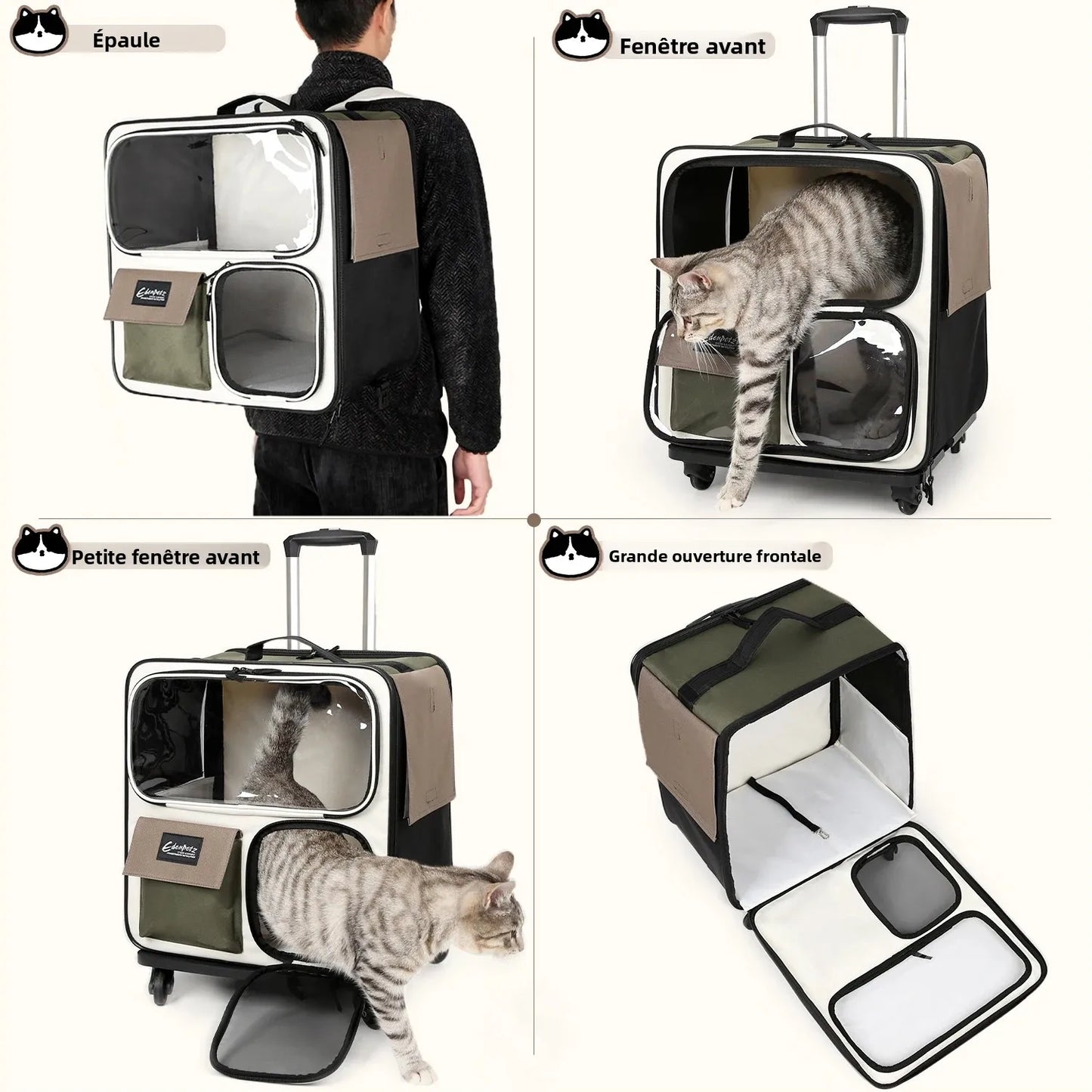Sac De Transport à Roulettes Pour Chat