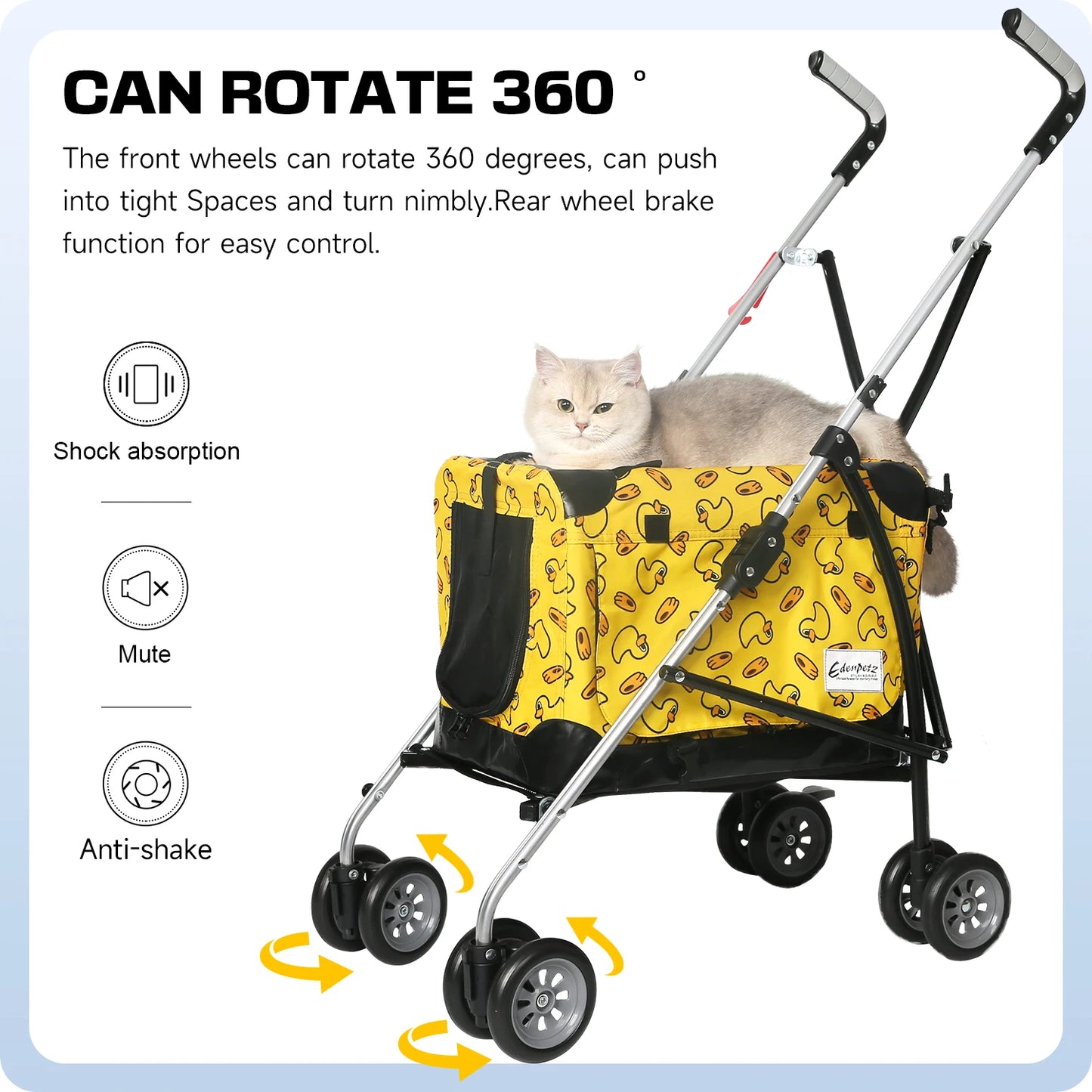 Poussette Pour Sac de Transport Pour Chat