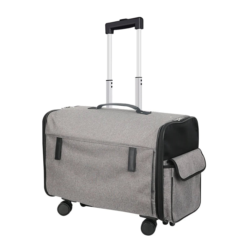 Sac de Transport à Roulettes Pour 2 Chats