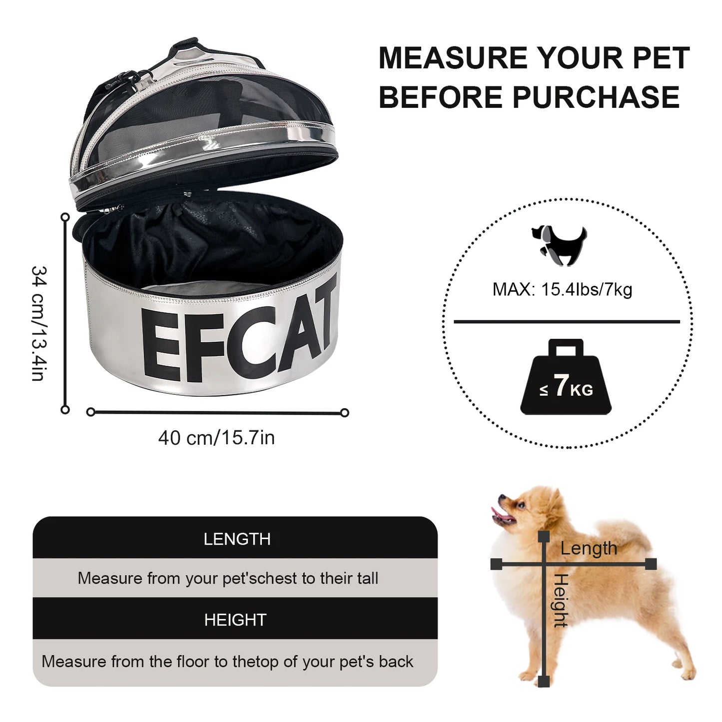 Sac de transport pour chats 6 kg