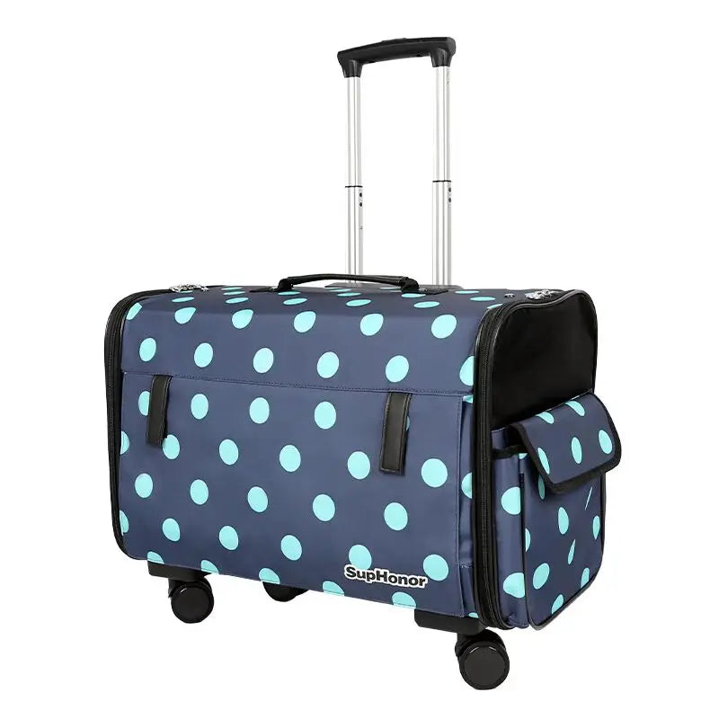 Sac de Transport à Roulettes Pour 2 Chats