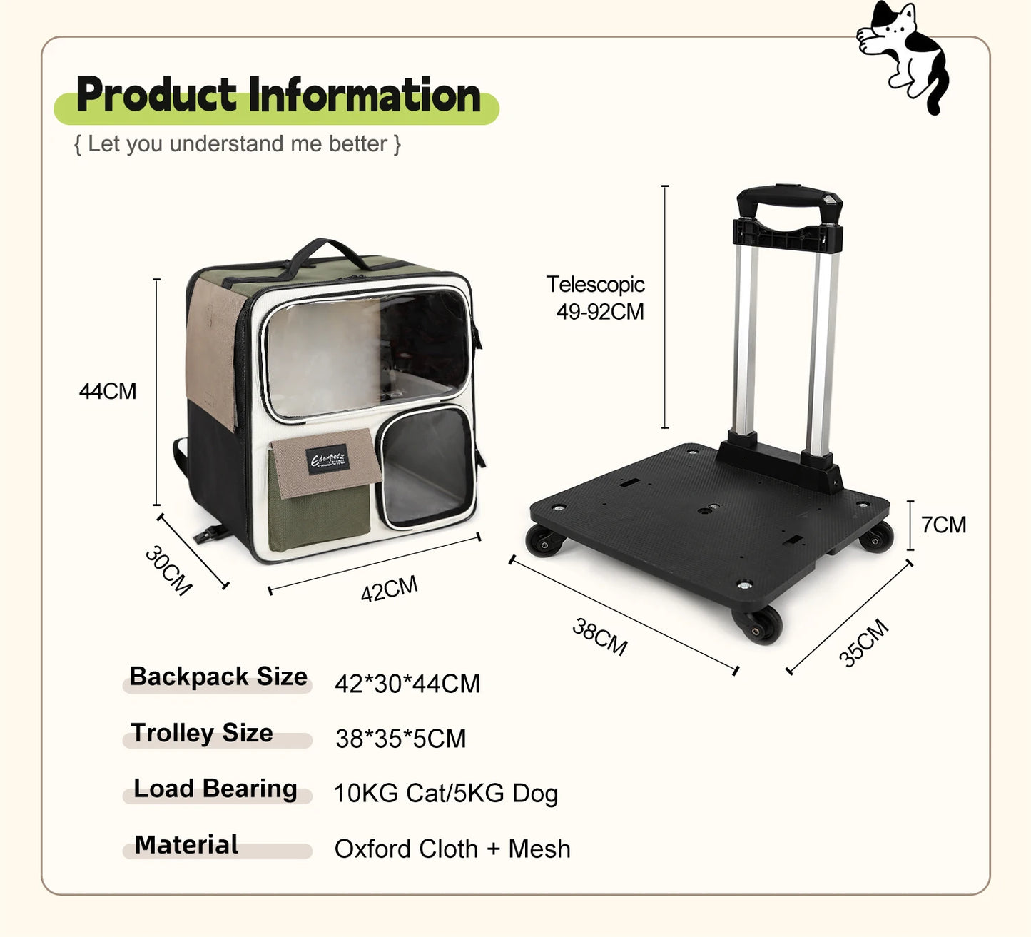 Sac De Transport à Roulettes Pour Chat