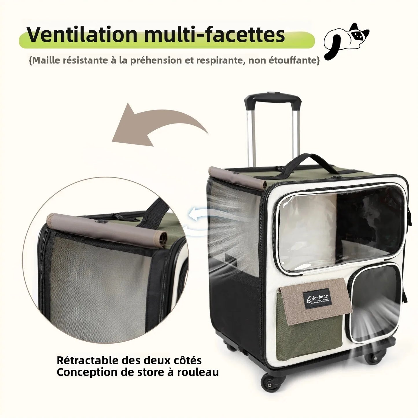 Sac De Transport à Roulettes Pour Chat