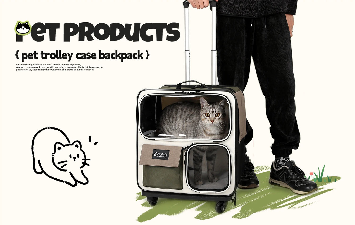 Sac De Transport à Roulettes Pour Chat