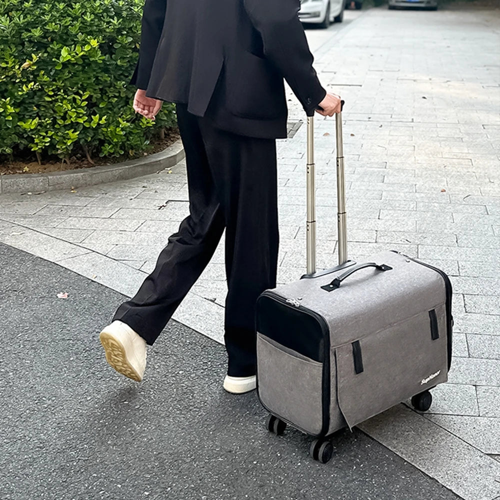 Sac de Transport à Roulettes Pour 2 Chats