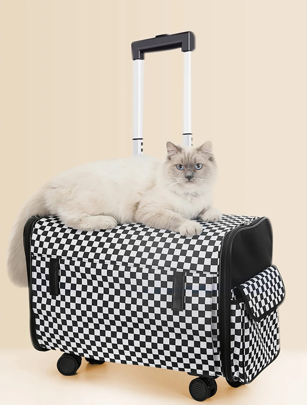 Sac de Transport à Roulettes Pour 2 Chats