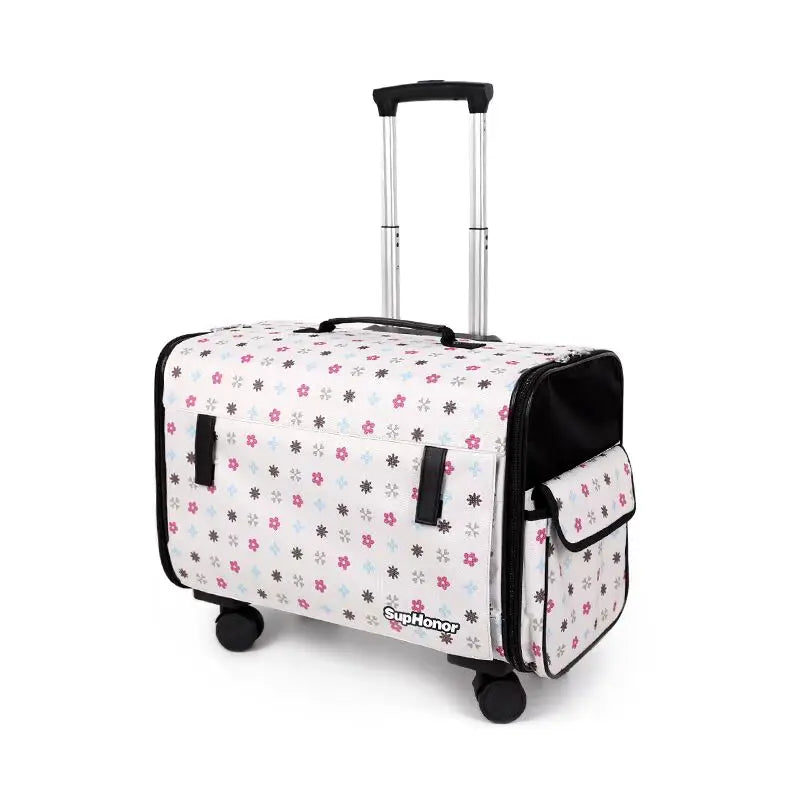 Sac de Transport à Roulettes Pour 2 Chats