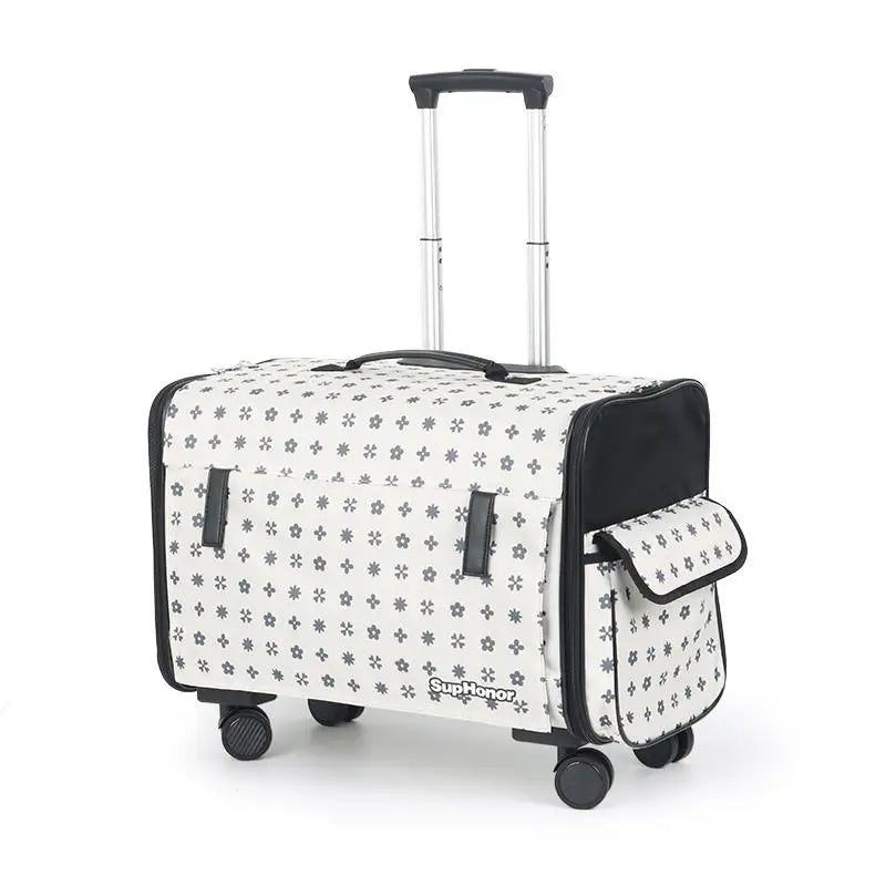 Sac de Transport à Roulettes Pour 2 Chats