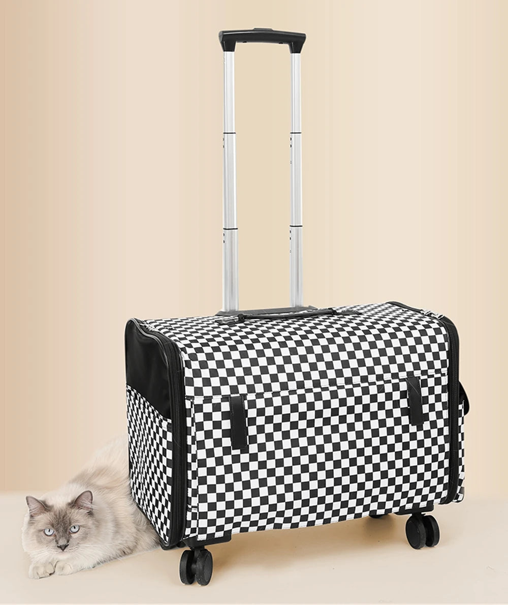 Sac de Transport à Roulettes Pour 2 Chats