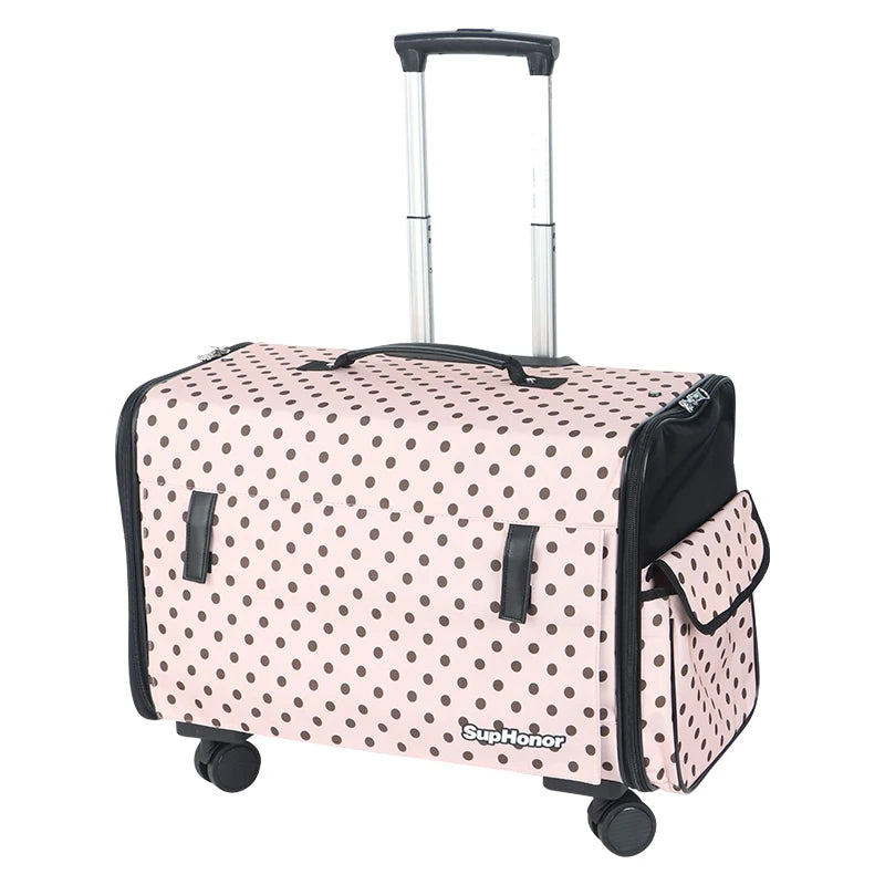 Sac de Transport à Roulettes Pour 2 Chats