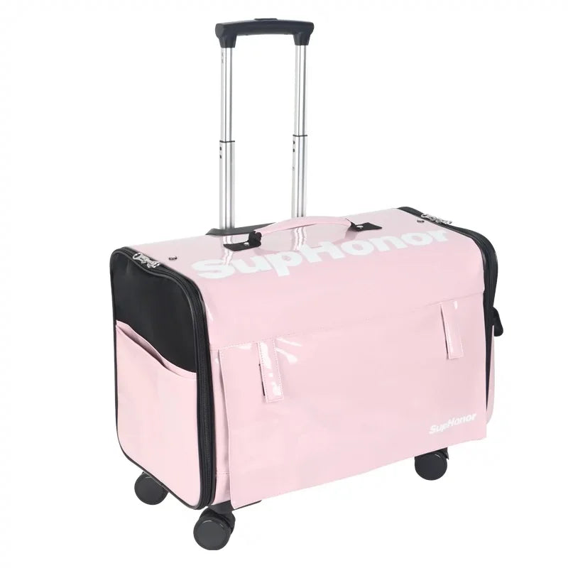 Sac de Transport à Roulettes Pour 2 Chats
